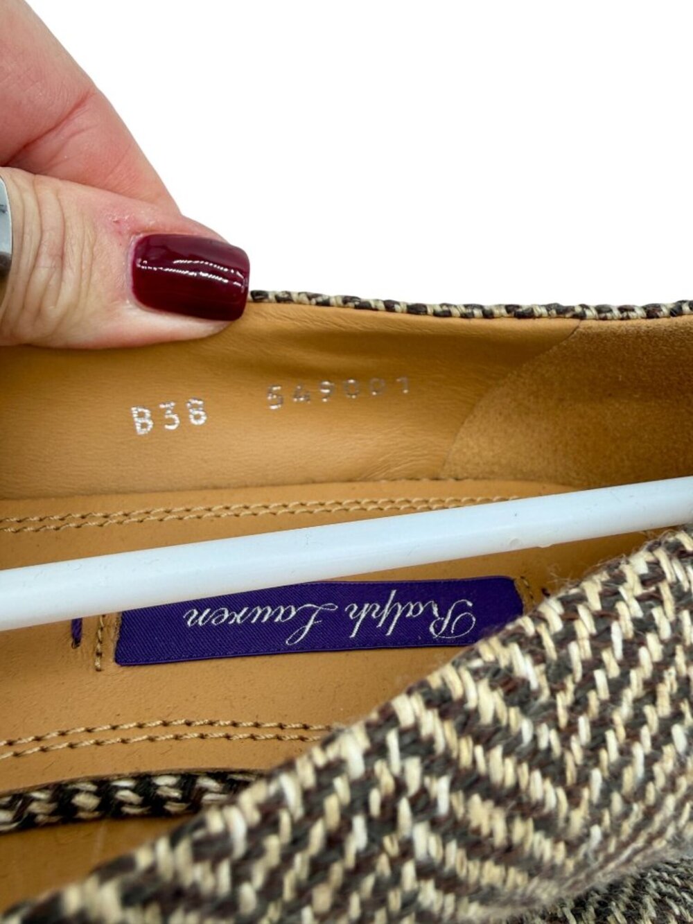 Ralph Lauren Kendrya herringbone tweed ballet flats Purple Label Collection NWB- - Picture 6 of 7